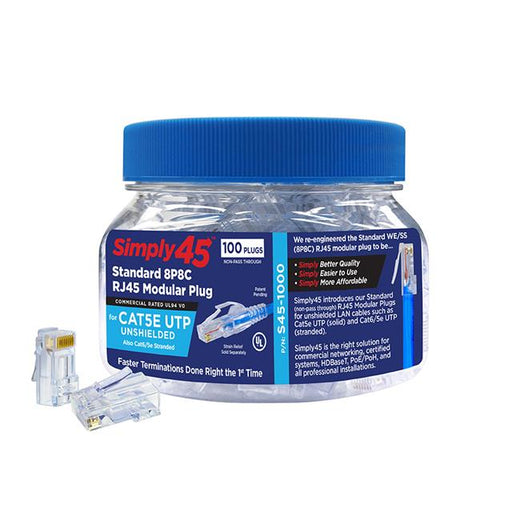 S45-1000 by Go Simply Connect - MODULAR PLUG CAT5E UNSHIELDED