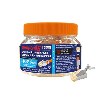 S45-1155 by Go Simply Connect - MODULAR PLUG 10G SHIELDD EXT GND