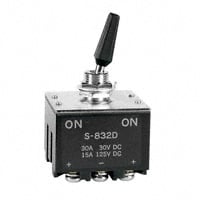 S832D by NKK Switches - SWITCH TOGGLE 3PDT 30A 30V
