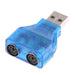 SANOXY-VNDR-DUAL-PS2-BLU-2PORT by Sanoxy - SANOXY USB-MALE-TO-DUAL-PS-2-PS2