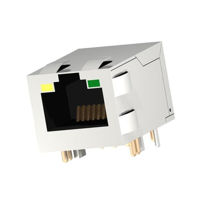 SCNRJ-88GGMSEYG-073GSORTH by Suntsu Electronics, Inc. - RJ45 JACK SHIELDED TOP ENTRY