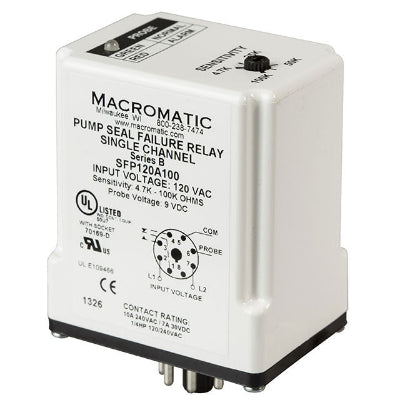 SFP120A100 by Macromatic Industrial Controls - PUMP SEAL FAILURE RELAY