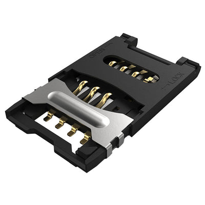 SIM5055-6-1-25-00-A by GCT - MINI SIM HINGED, 6P, SMT, 2.5MM