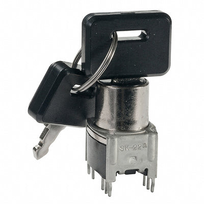 SK22AG13 by NKK Switches - SWITCH KEYLK 2POS DPDT 0.4VA 28V
