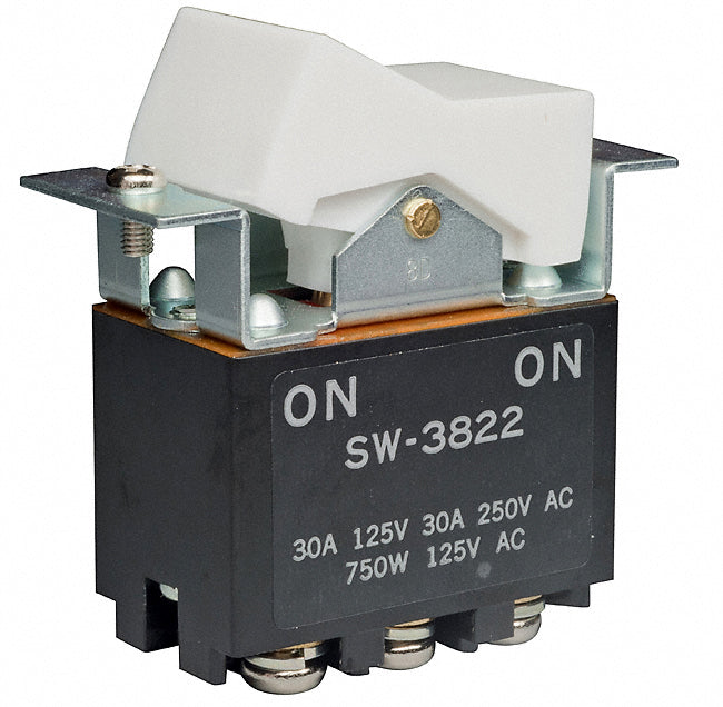 SW3822 by NKK Switches - ROCKER SWITCH DPDT30A 125V