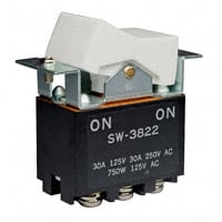SW3822 by NKK Switches - ROCKER SWITCH DPDT30A 125V