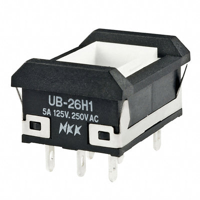 UB26NBKG015F by NKK Switches - PUSH SWITCH DPDT 0.4VA 28V
