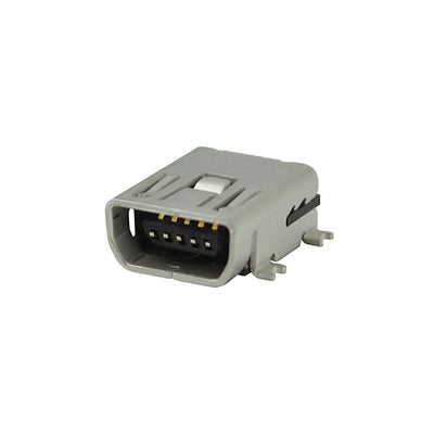 UJ2-MABH-1-SMT-TR by CUI Devices - CONNECTOR RECPT USB2.0 MINI AB SMD R/A