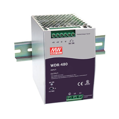 WDR-480-48 by MEAN WELL USA Inc. - AC/DC DIN RAIL SUPPLY 48V 480W