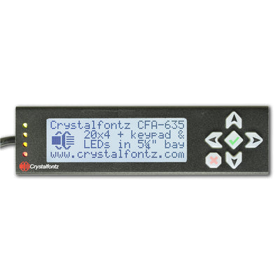 XES635BK-TFK-KU by Crystalfontz - 20X4 USB DISPLAY W/ CASE