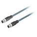 Two coaxial cables with connectors on a white background