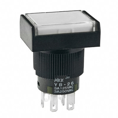 YB26RKW01-2CF12-JB by NKK Switches - PUSH SWITCH BUTTON DPDT 3A 125V
