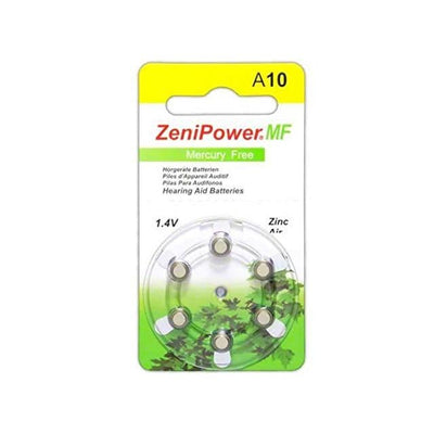ZP-A10-D6 MF by Zenipower - ZENIPOWER SIZE 10 HEARING AID BA