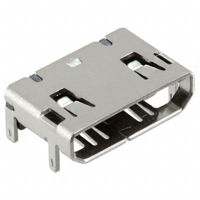 MHDMI-19-02-H-TH-L-TR by Samtec Inc. - CONNECTOR RECPT MINI HDMI 19POS SMD RA