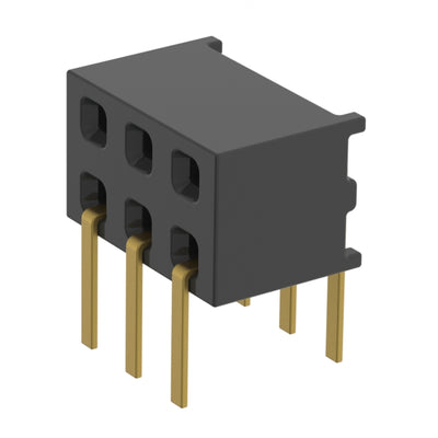 MMS-103-01-H-DH by Samtec Inc. - CONNECTOR RECPT 6P 0.079 GOLD PCB R/A