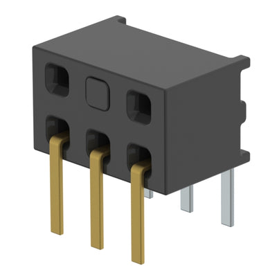 MMS-103-01-L-DH-04 by Samtec Inc. - CONNECTOR RECPT 6P 0.079 GOLD PCB R/A