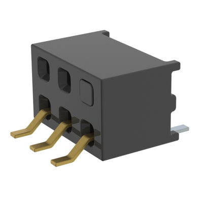 MMS-103-02-L-DH-02-TR by Samtec Inc. - CONNECTOR RECPT 6P 0.079 GOLD SMD R/A