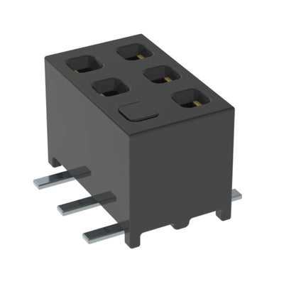 MMS-103-02-L-DV-01-M by Samtec Inc. - CONNECTOR RECPT 6POS 0.079 GOLD SMD