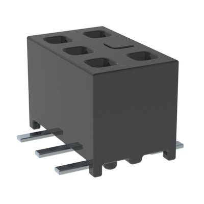 MMS-103-02-L-DV-A-04-M-TR by Samtec Inc. - CONNECTOR RECPT 6POS 0.079 GOLD SMD