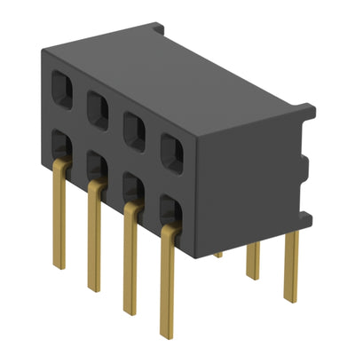 MMS-104-01-H-DH by Samtec Inc. - CONNECTOR RECPT 8P 0.079 GOLD PCB R/A