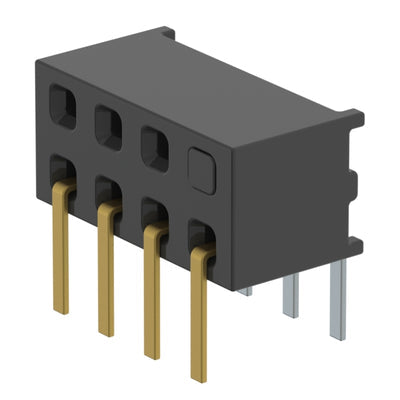 MMS-104-01-L-DH-02 by Samtec Inc. - CONNECTOR RECPT 8P 0.079 GOLD PCB R/A