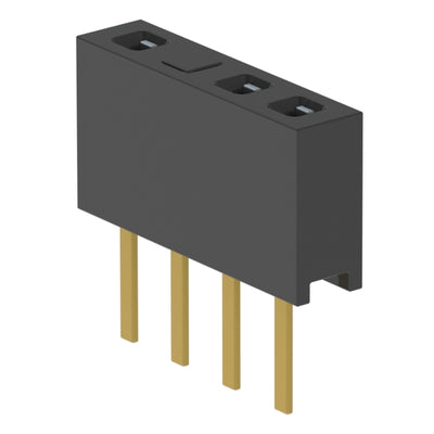 MMS-104-01-L-SV-03 by Samtec Inc. - CONNECTOR RECPT 4POS 0.079 GOLD PCB