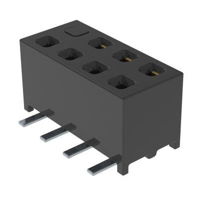MMS-104-02-L-DV-08 by Samtec Inc. - CONNECTOR RECPT 8POS 0.079 GOLD SMD