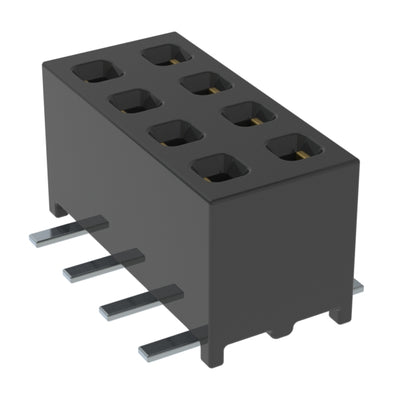 MMS-104-02-LM-DV-M by Samtec Inc. - CONNECTOR RECPT 8POS 0.079 GOLD SMD