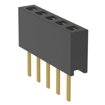 MMS-105-01-H-SV by Samtec Inc. - CONNECTOR RECPT 5POS 0.079 GOLD PCB