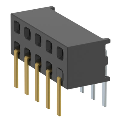 MMS-105-01-L-DH-01 by Samtec Inc. - CONNECTOR RECPT 10P 0.079 GOLD PCB R/A