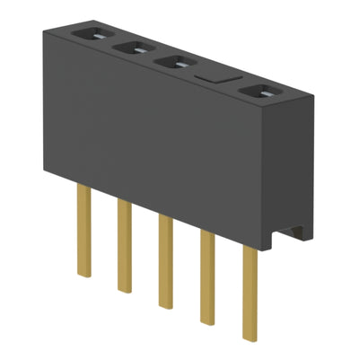 MMS-105-01-F-SV-02 by Samtec Inc. - CONNECTOR RECPT 5POS 0.079 GOLD PCB