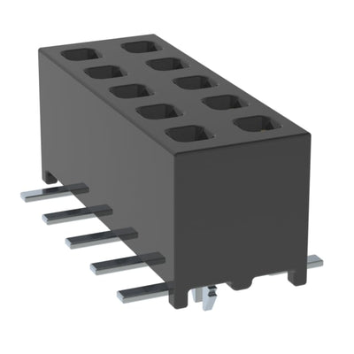 MMS-105-02-F-DV-LC by Samtec Inc. - CONNECTOR RECPT 10POS 0.079 GOLD SMD