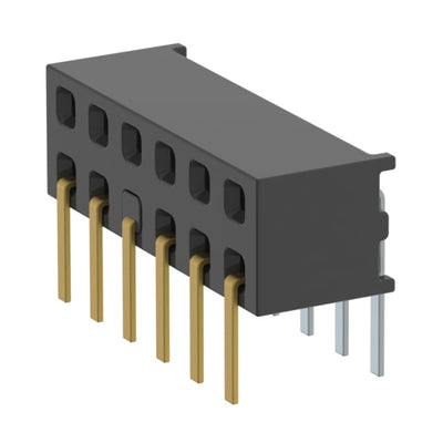 MMS-106-01-L-DH-07 by Samtec Inc. - CONNECTOR RECPT 12P 0.079 GOLD PCB R/A