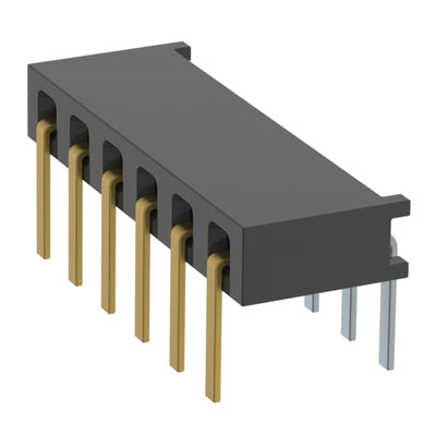 MMS-106-01-S-SH by Samtec Inc. - CONNECTOR RECPT 6P 0.079 GOLD PCB R/A