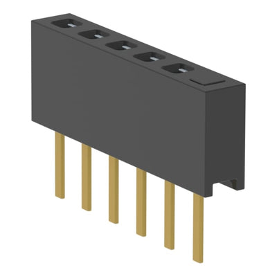 MMS-106-01-F-SV-01 by Samtec Inc. - CONNECTOR RECPT 6POS 0.079 GOLD PCB