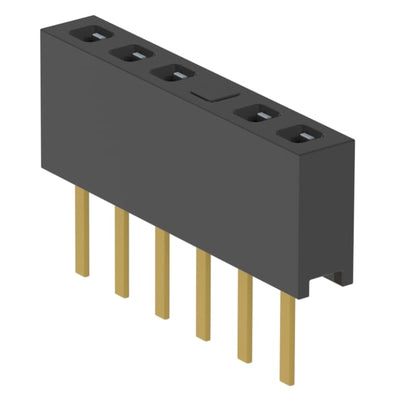 MMS-106-01-L-SV-03 by Samtec Inc. - CONNECTOR RECPT 6POS 0.079 GOLD PCB