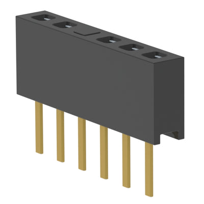 MMS-106-01-L-SV-04 by Samtec Inc. - CONNECTOR RECPT 6POS 0.079 GOLD PCB