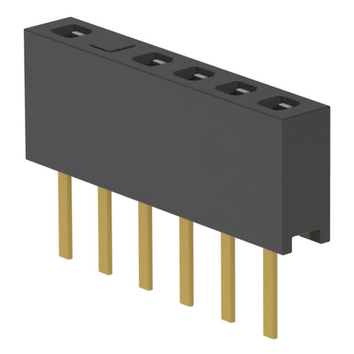 MMS-106-01-L-SV-05 by Samtec Inc. - CONNECTOR RECPT 6POS 0.079 GOLD PCB