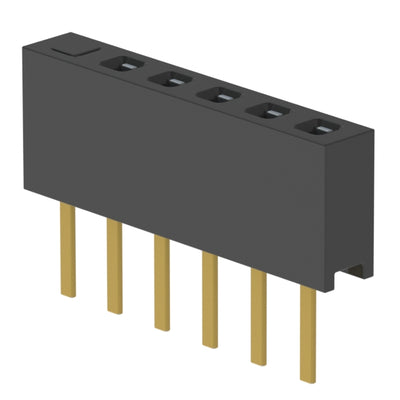 MMS-106-01-L-SV-06 by Samtec Inc. - CONNECTOR RECPT 6POS 0.079 GOLD PCB