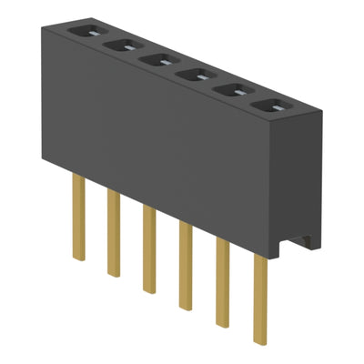 MMS-106-01-LM-SV by Samtec Inc. - CONNECTOR RECPT 6POS 0.079 GOLD PCB