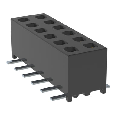 MMS-106-02-L-DV-A-K by Samtec Inc. - CONNECTOR RECPT 12POS 0.079 GOLD SMD