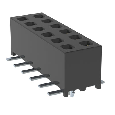 MMS-106-02-L-DV-LC by Samtec Inc. - CONNECTOR RECPT 12POS 0.079 GOLD SMD