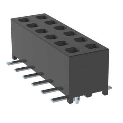 MMS-106-02-L-DV-LC-K-TR by Samtec Inc. - CONNECTOR RECPT 12POS 0.079 GOLD SMD