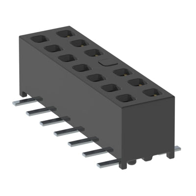 MMS-107-02-LM-DV-A-08-M-TR by Samtec Inc. - CONNECTOR RECPT 14POS 0.079 GOLD SMD