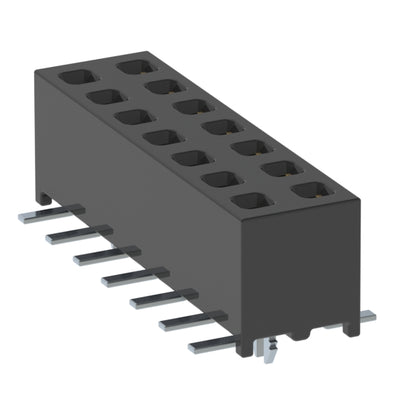 MMS-107-02-L-DV-LC-P-TR by Samtec Inc. - CONNECTOR RECPT 14POS 0.079 GOLD SMD