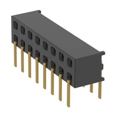 MMS-108-01-H-DH by Samtec Inc. - CONNECTOR RECPT 16P 0.079 GOLD PCB R/A