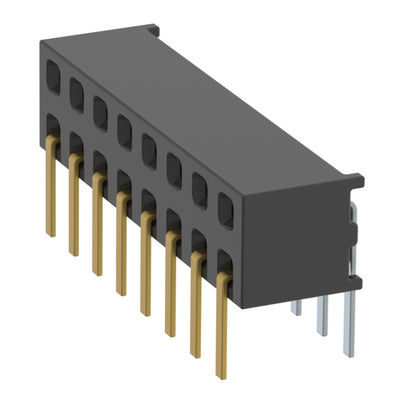 MMS-108-01-SM-DH by Samtec Inc. - CONNECTOR RECPT 16P 0.079 GOLD PCB R/A