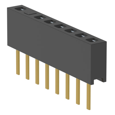 MMS-108-01-L-SV-07 by Samtec Inc. - CONNECTOR RECPT 8POS 0.079 GOLD PCB