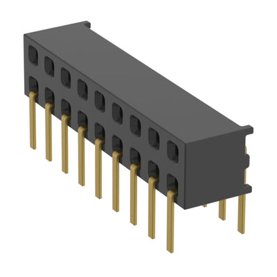 MMS-109-01-H-DH by Samtec Inc. - CONNECTOR RECPT 18P 0.079 GOLD PCB R/A