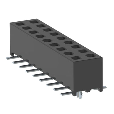 MMS-109-02-L-DV-LC-P-TR by Samtec Inc. - CONNECTOR RECPT 18POS 0.079 GOLD SMD